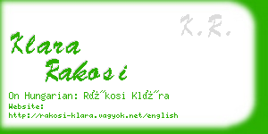 klara rakosi business card